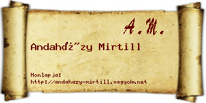 Andaházy Mirtill névjegykártya